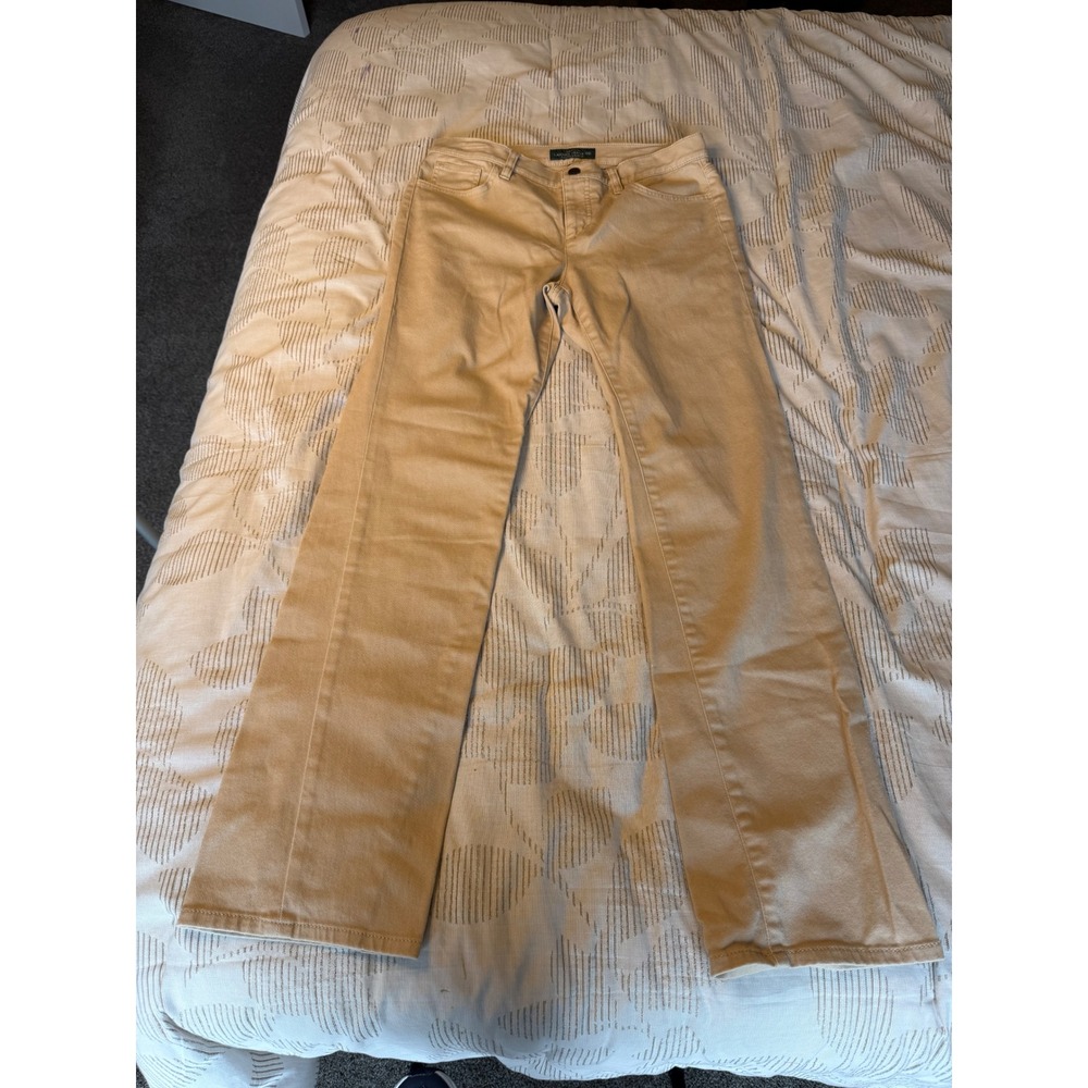 Lauren Ralph Lauren Tan Khaki Straight Leg Jeans LRL Logo Pants Womens 32x30